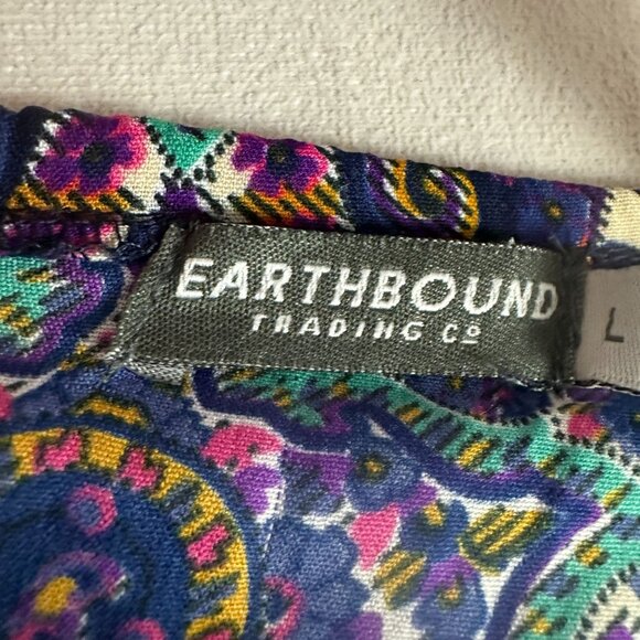 Earthbound Trading Co Womens Bohemian Print Dress Size Large Polyester - Picture 3 of 5